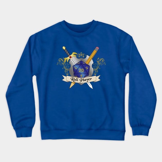 Roll Player Crest Crewneck Sweatshirt by NashSketches